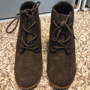 TOMS Lunata Lace-Up Suede & Wool Bootie